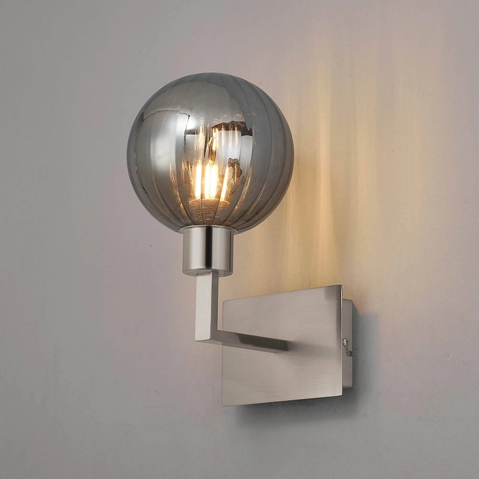 Baxter Satin Nickel Wall Lights Deco Armed Wall Lights